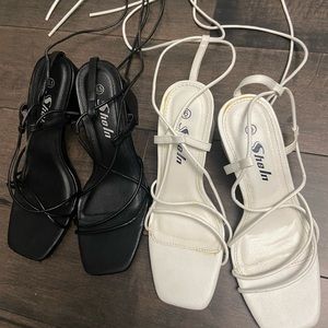 Heeled sandals in both sizes 6.5 & 6